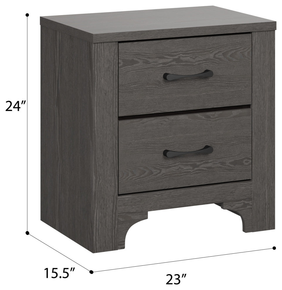 Carroll Stone Brown 2-Drawer Nightstand