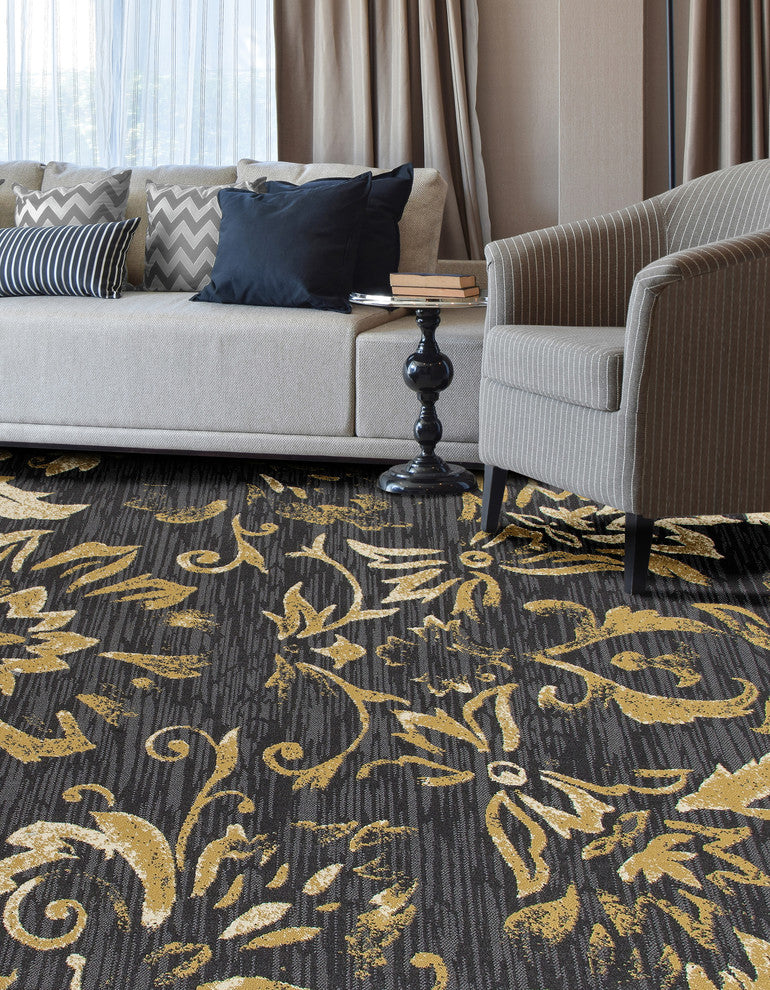 Bastille Faded Beauty Dark Gray 5'3"x7'7" Oval Area Rug