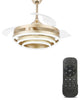 CurveCurio 42" Ceiling Fan With Adjustable LED Light Kit, Gold