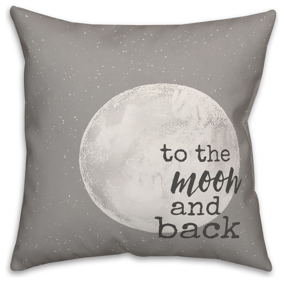 To the moon and back reversible 18x18 Throw Pillow