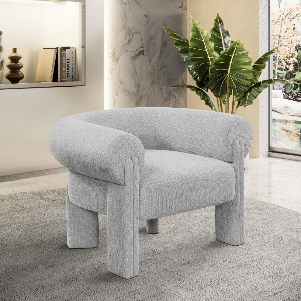 Stefano Upholstered Accent Chair, Grey