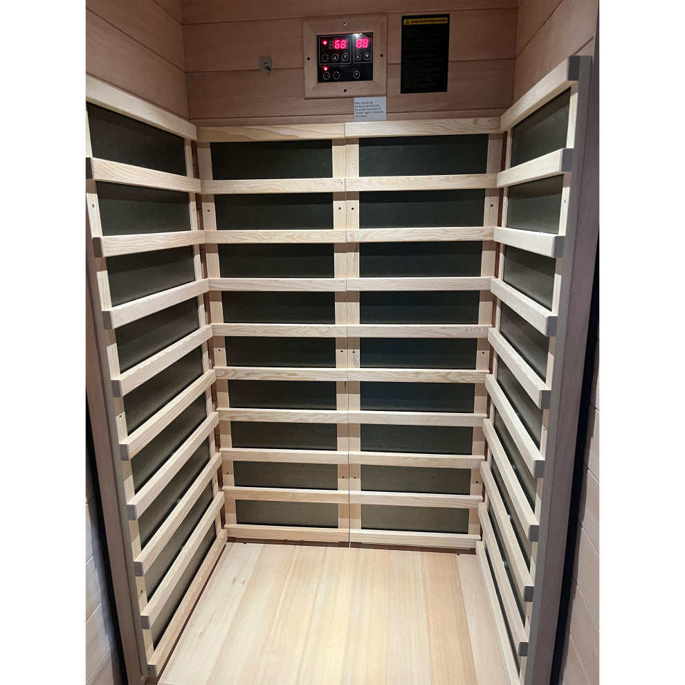 Extendable Indoor FAR Infrared Heating Sauna Bluetooth, Wood, 1-Person