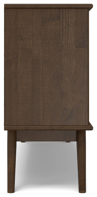 Draper SOLID HARDWOOD Mid Century Low Bookcase, Walnut Brown