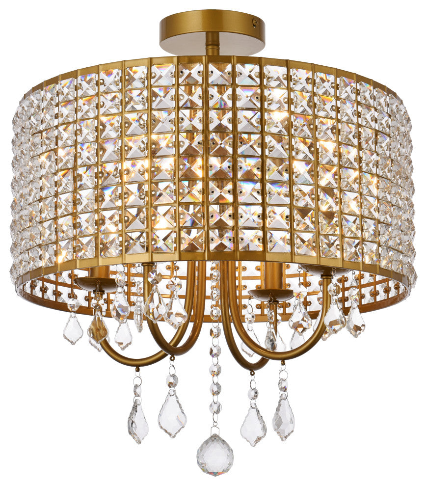 Emelia 17" Flush Mount, Brass