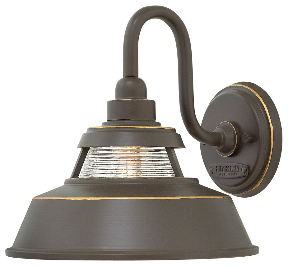Hinkley 10" Troyer Medium Outdoor Wall Mount Sconce, Oil Rubbed Bronze