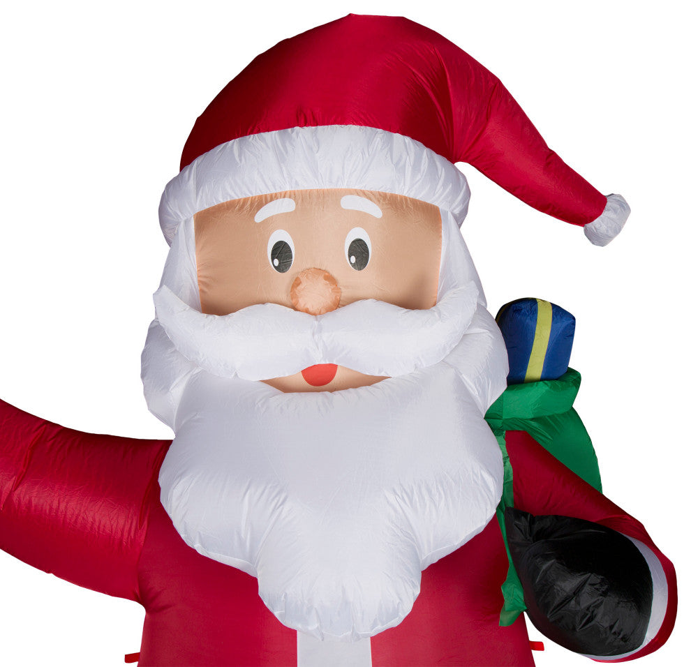 12' Lighted Inflatable Santa Decor