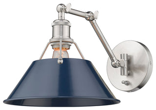 Orwell Articulating Wall Sconce in Pewter with Matte Navy