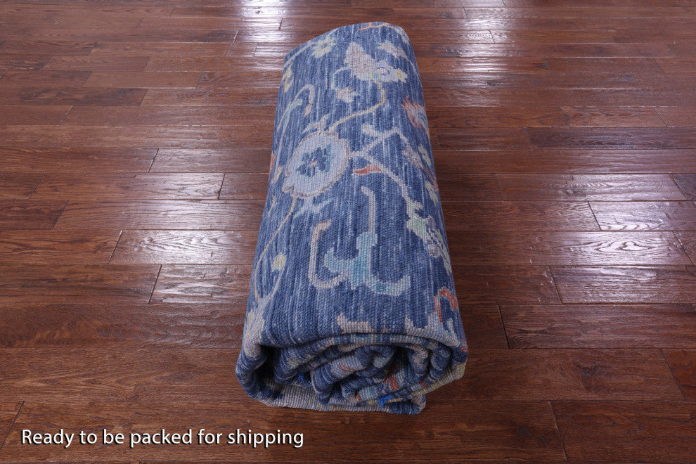 Hand-Knotted Turkish Oushak Wool Rug 9' 4" X 11' 10" - Q13311