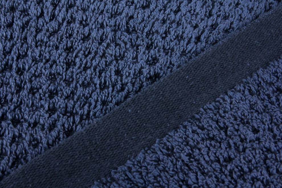 Everplush Diamond Jacquard Bath Sheet Towel Set, Set of 2, Navy Blue