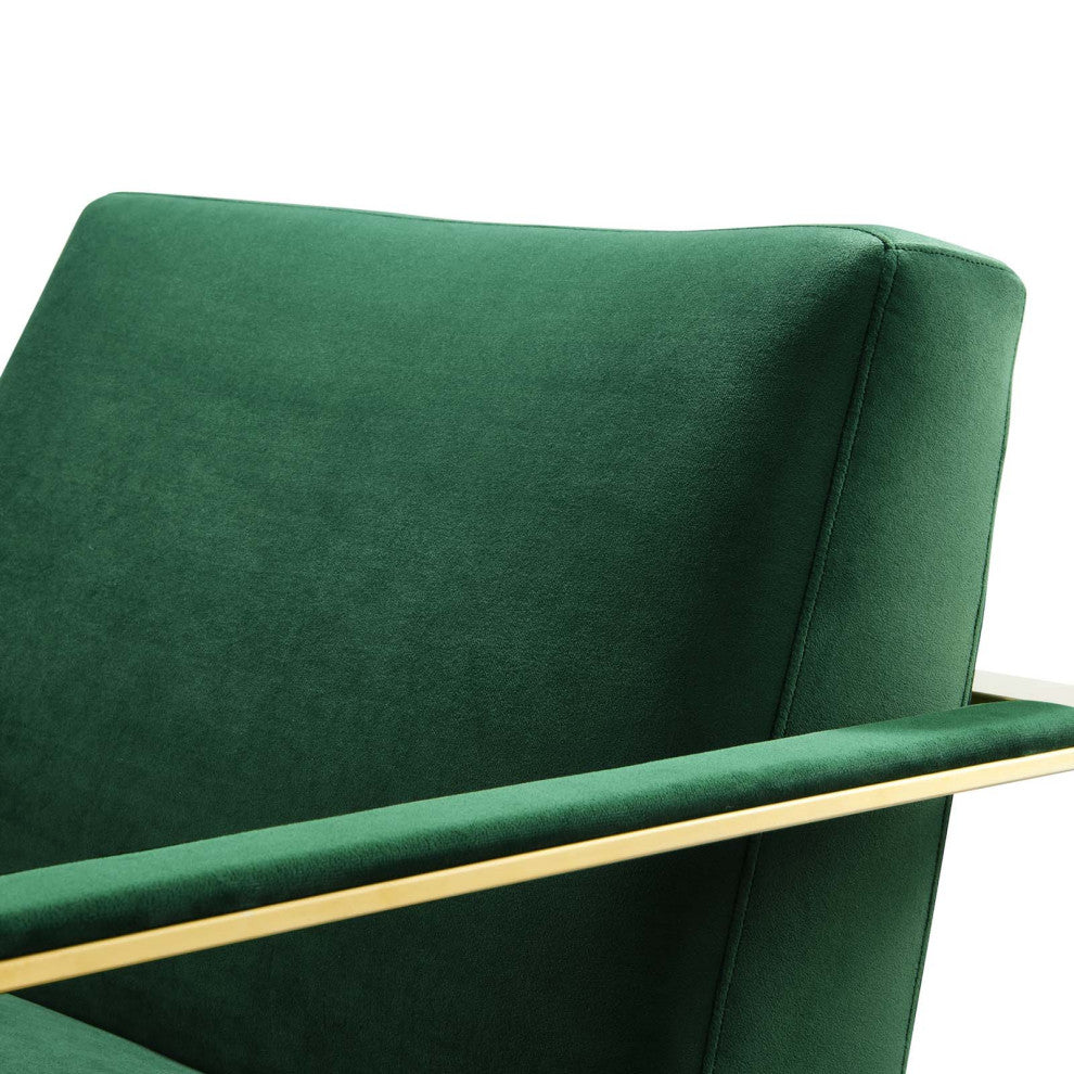 Seg Performance Velvet Accent Chair-Gold Emerald