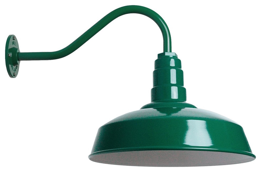 Short Neck Barn Lighting - The Gardena Farmhouse Style Steel Light, Green