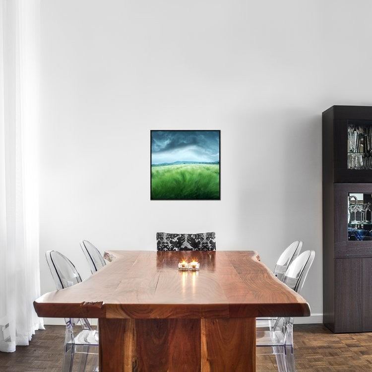 "Barley Field" Framed Canvas Giclee by Floriana Barbu, 23x23"
