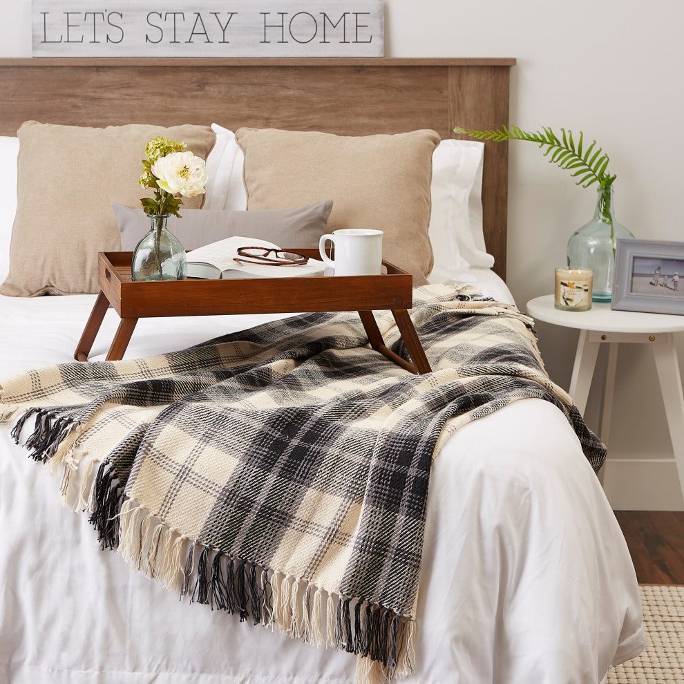 Black Farmhouse Plaid Throw