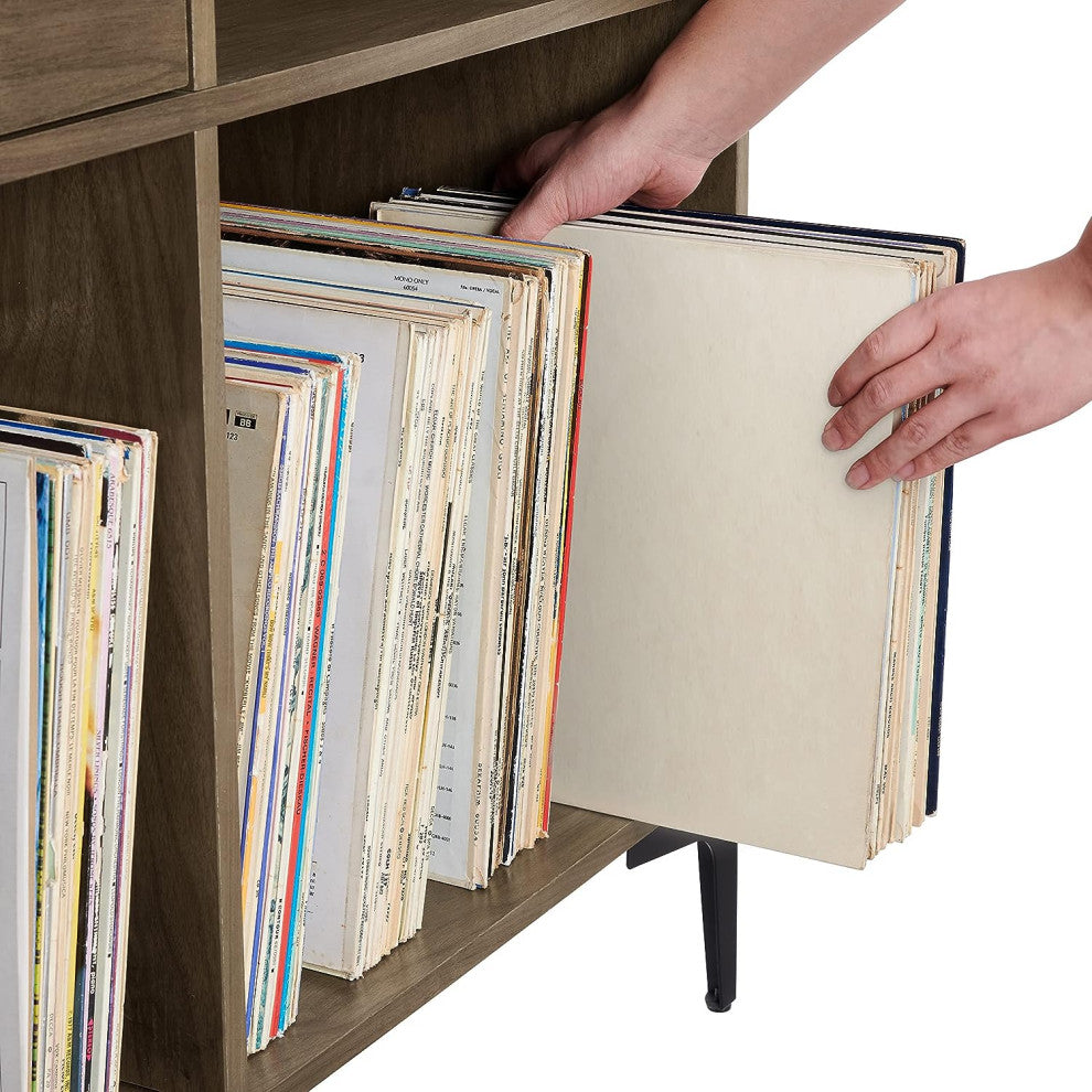 Sydney Record Storage Media Console Walnut