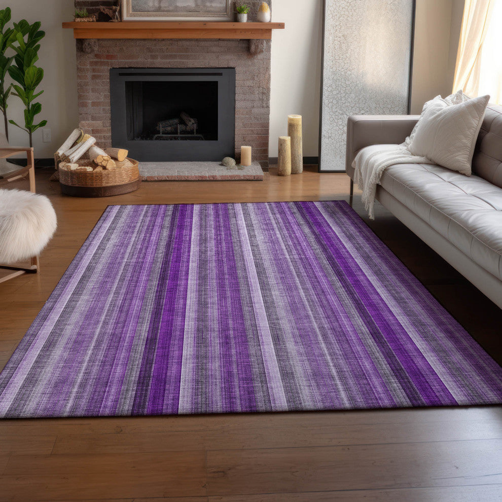 Premium Machine Washable Mayfield AMF543 Purple 8' x 10' Rug
