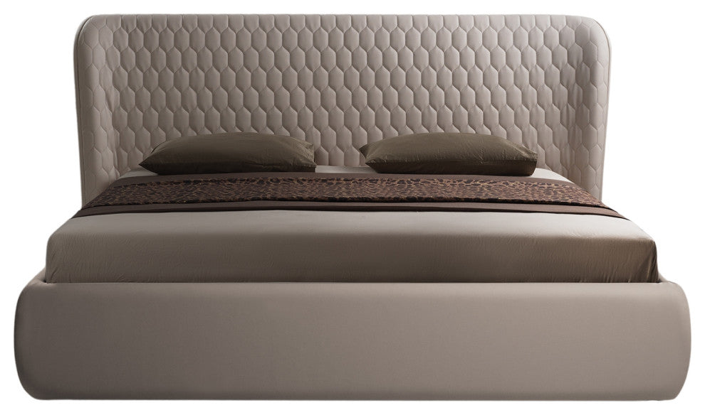 Agoura Queen Storage Bed in Taupe PU Leather