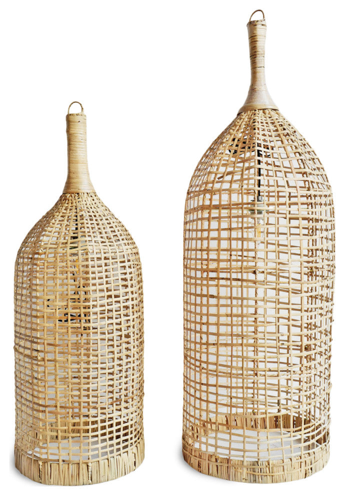 Rattan Bottle Pendant Light Small
