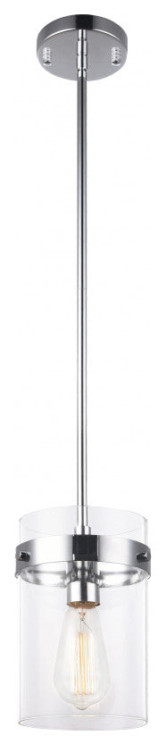 Matteo Lighting C78401CH One Light Pendant, Chrome Finish