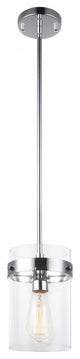 Matteo Lighting C78401CH One Light Pendant, Chrome Finish