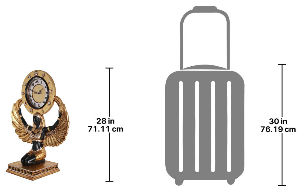 Egyptian Goddess Isis Grand-Scale Clock Statue
