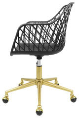 Robin Swivel Vanity Chair, Black