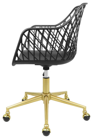 Robin Swivel Vanity Chair, Black