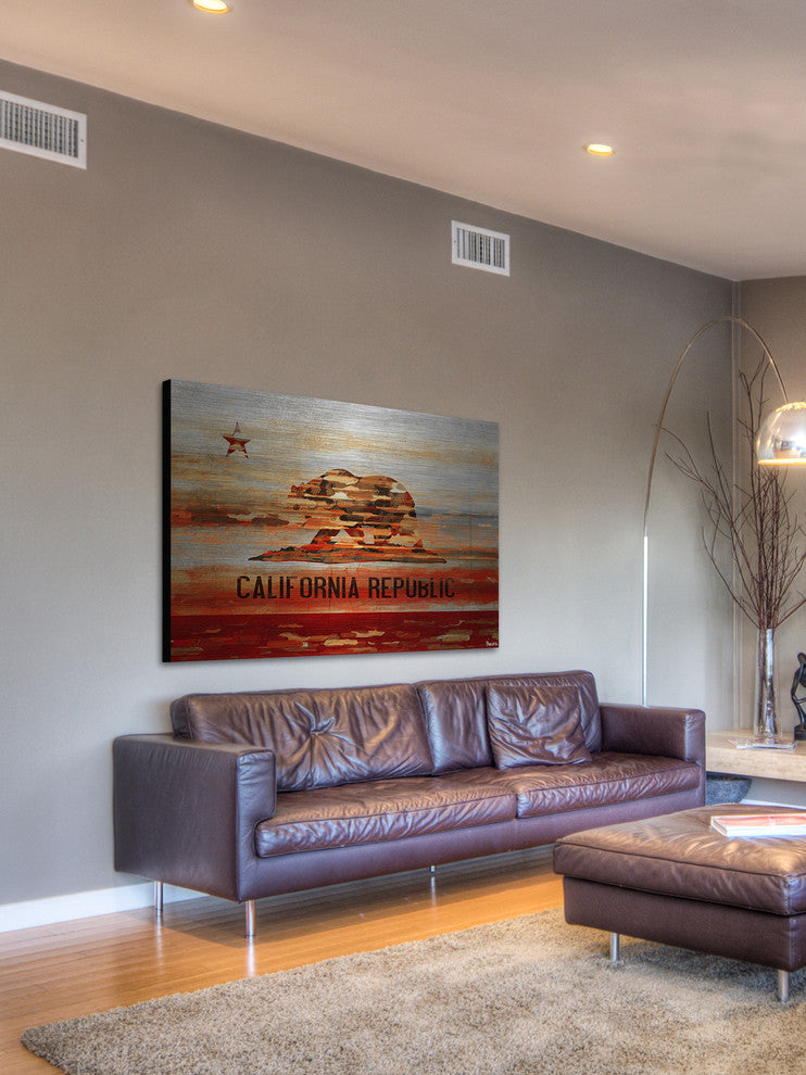 "Cali" UV Ink Print on Brushed  Aluminum, 36"x24"