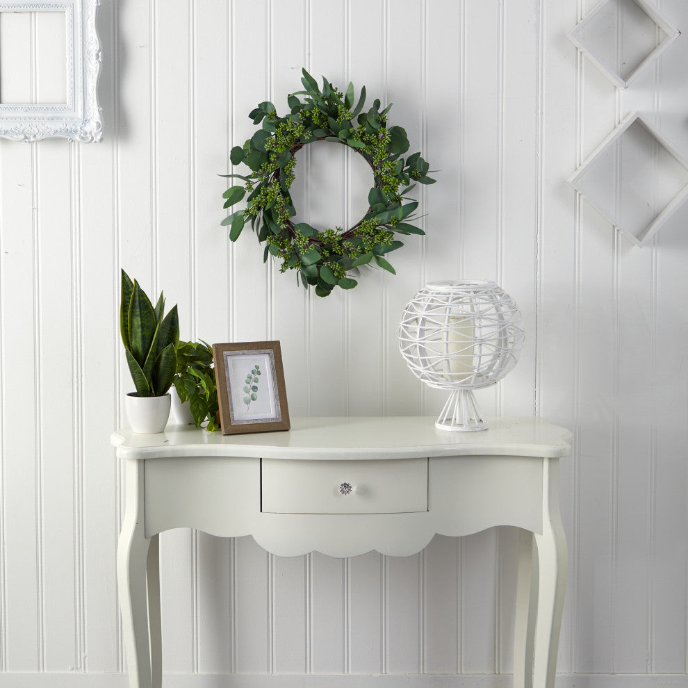 Nearly Natural 22" Eucalyptus and Berry Artificial Wreath