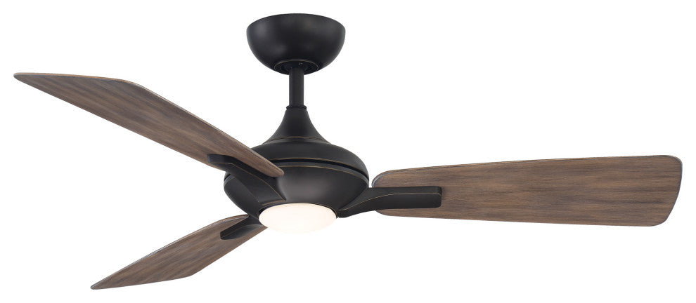 Mykonos 3-Blade Smart Ceiling Fan 52" Oil Rubbed Bronze Barn Wood, 2700K LED Kit
