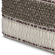 Grady Square Pouf, Earth Tone Brown Handloom Woven