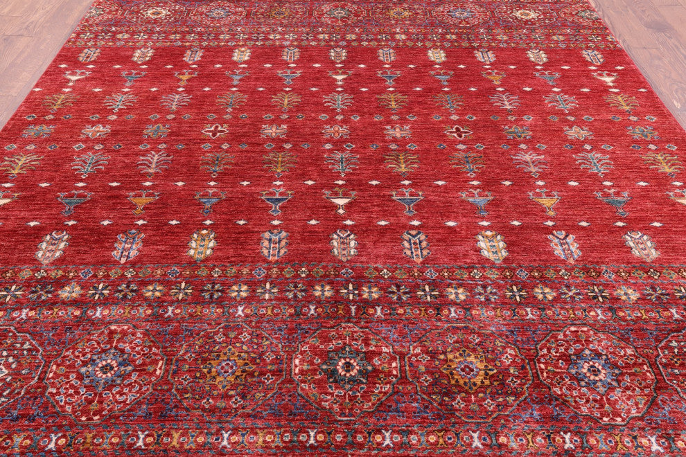 8' 1" X 10' 6" Khorjin Super Kazak Hand-Knotted Rug Q5499