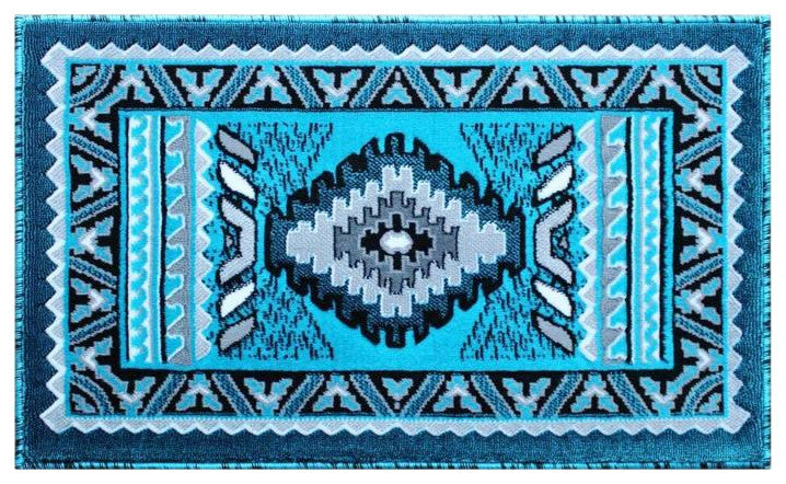 Ventana Collection Southwest Area Rug, Turquoise, 2' X 3'