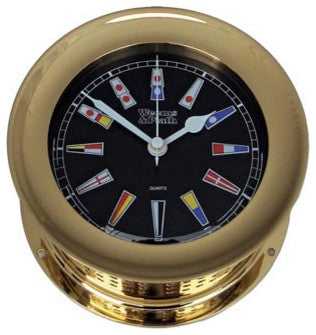 Weems and Plath Atlantis Quartz Clock Black Flag Dial