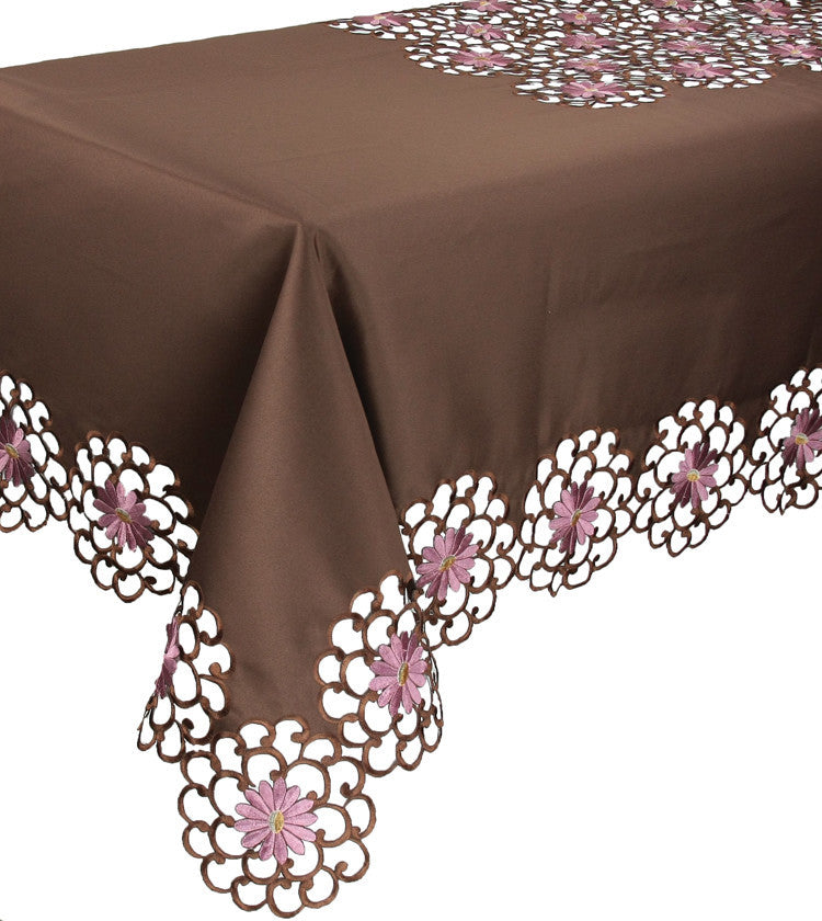 Daisy Splendor Tablecloth, 70"x144", Copper