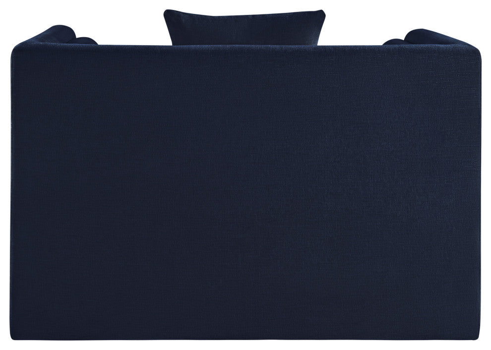 Everett Upholstered Chair, Navy, Chenille Fabric