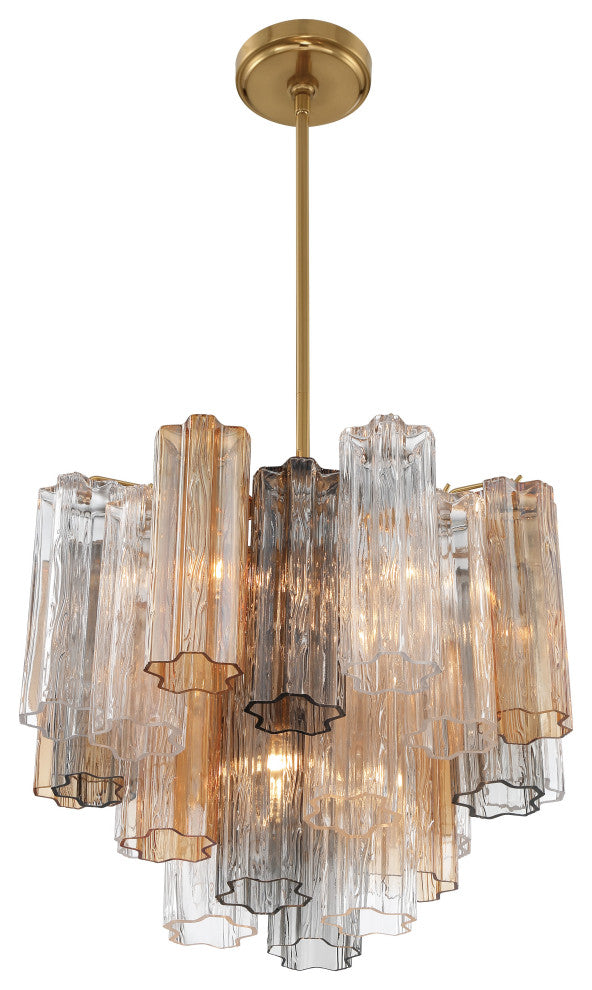 CRYSTORAMA Addis 4 Light Aged Brass Chandelier