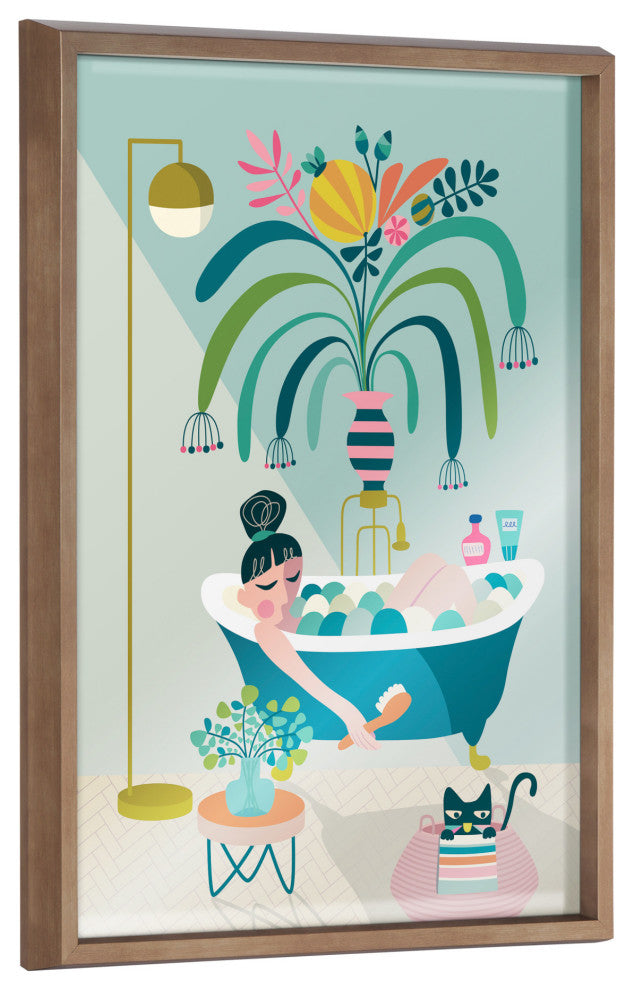 Blake Time to Relax Framed Printed Glass by Rachel Lee, Gold 18x24