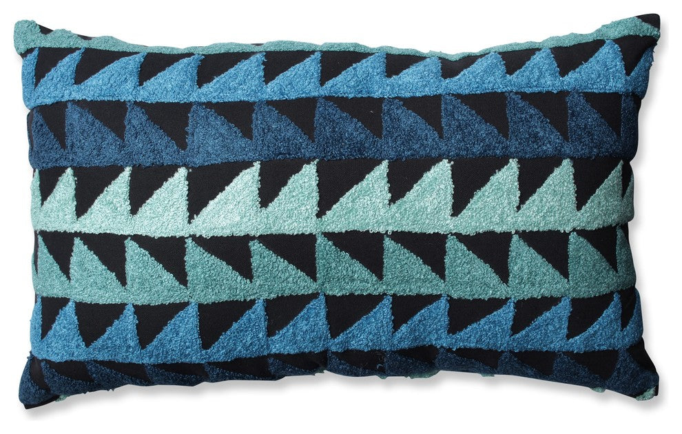 Pillow Perfect Samba Rectangular Throw Pillow, Teal Blue Black