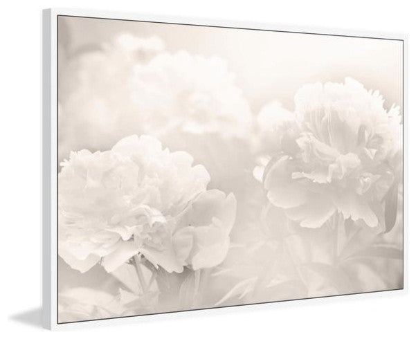 "Peony" Floater Framed Painting Print on Canvas, 18"x12"