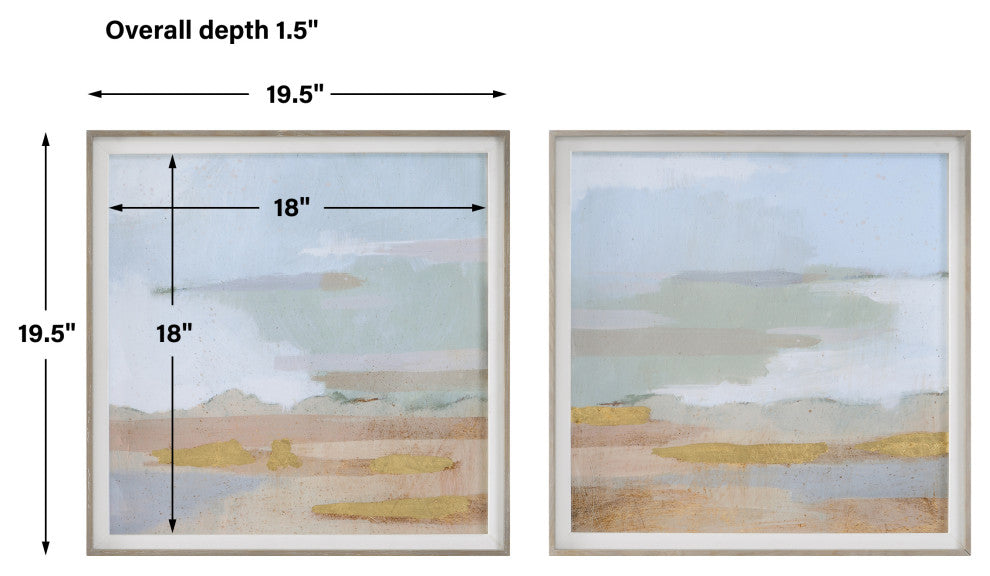 Uttermost Abstract Coastline Framed prints, 2-Piece Set