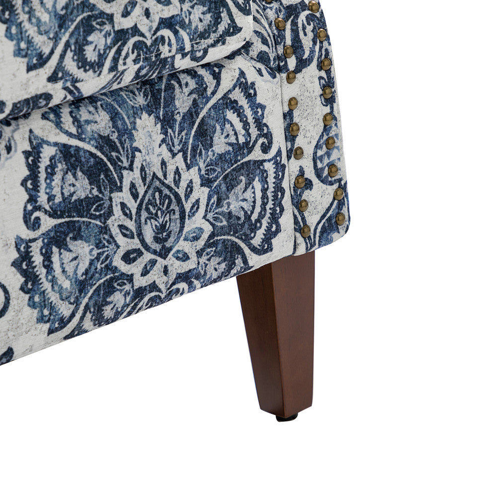 Comfy Armchair With Nailhead Trims Set of 2, Navy