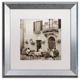 Alan Blaustein 'Tuscany Caffe VI' Art, Silver Frame, White Mat, 16x16