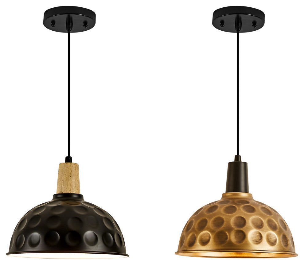 Single Dome Pendent Light, Black
