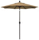 7.5' Bronze Push-Button Tilt Crank Lift Aluminum Umbrella, Olefin, Straw