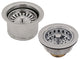 CO2196S 3.5" Post Style Large Kitchen Sink Basket Strainer, Polished Nickel