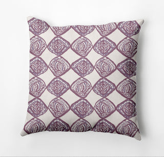 Cowry Check Pillow, Purple, 16"x16"