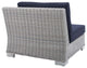 Lounge Chair, Sunbrella, Rattan, Wicker, Gray Blue Navy, Modern, Outdoor