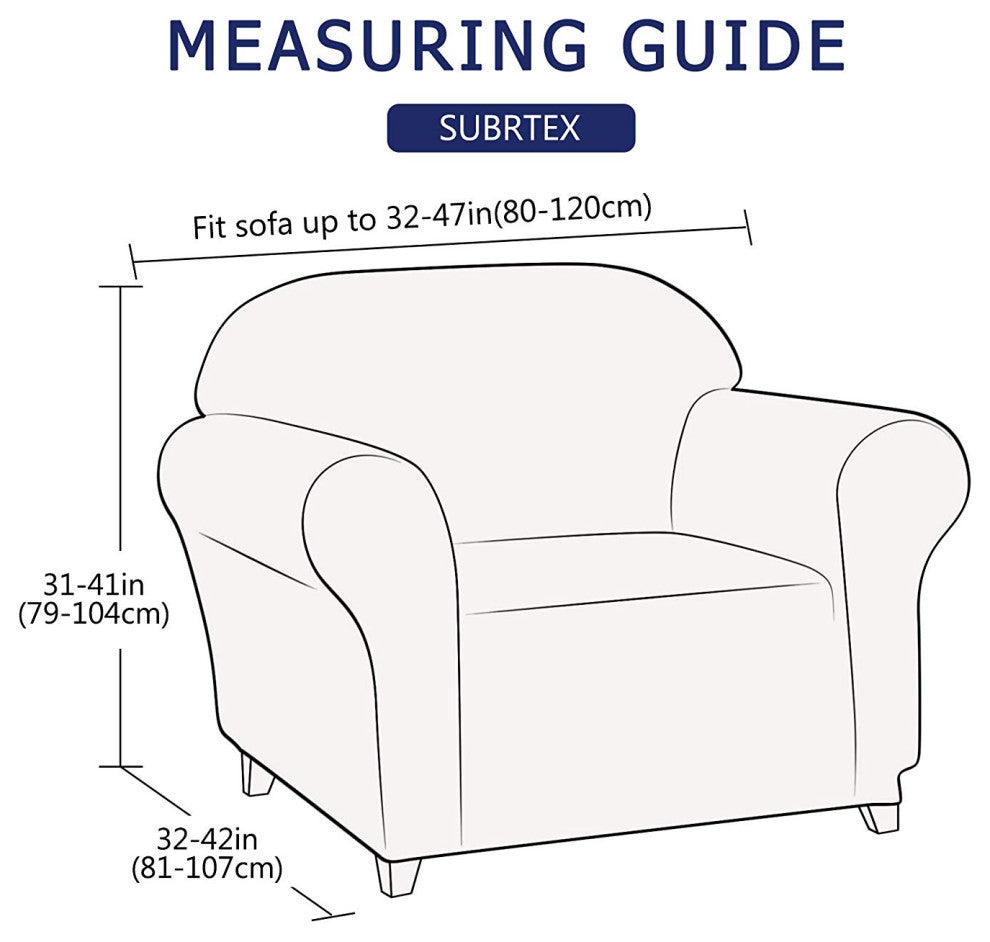 Subrtex 1-Piece Jacquard Stretch Armchair Loveseat Sofa slipcover, Sand, Chair