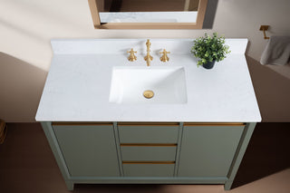 Vanity Art Bathroom Vanity With Sink, Vintage Green, 48" Single