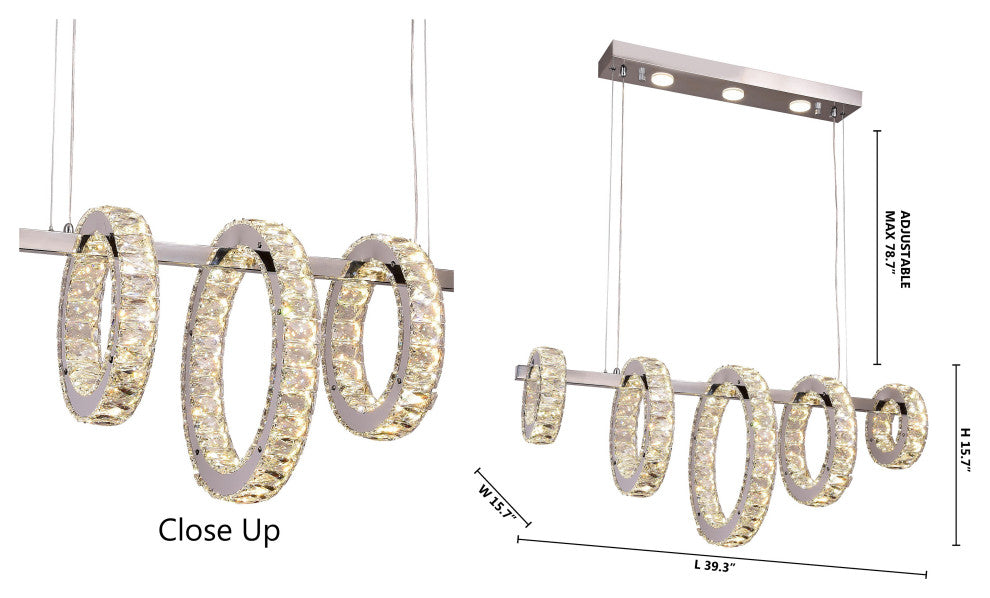LED Crystal Ring Chandelier